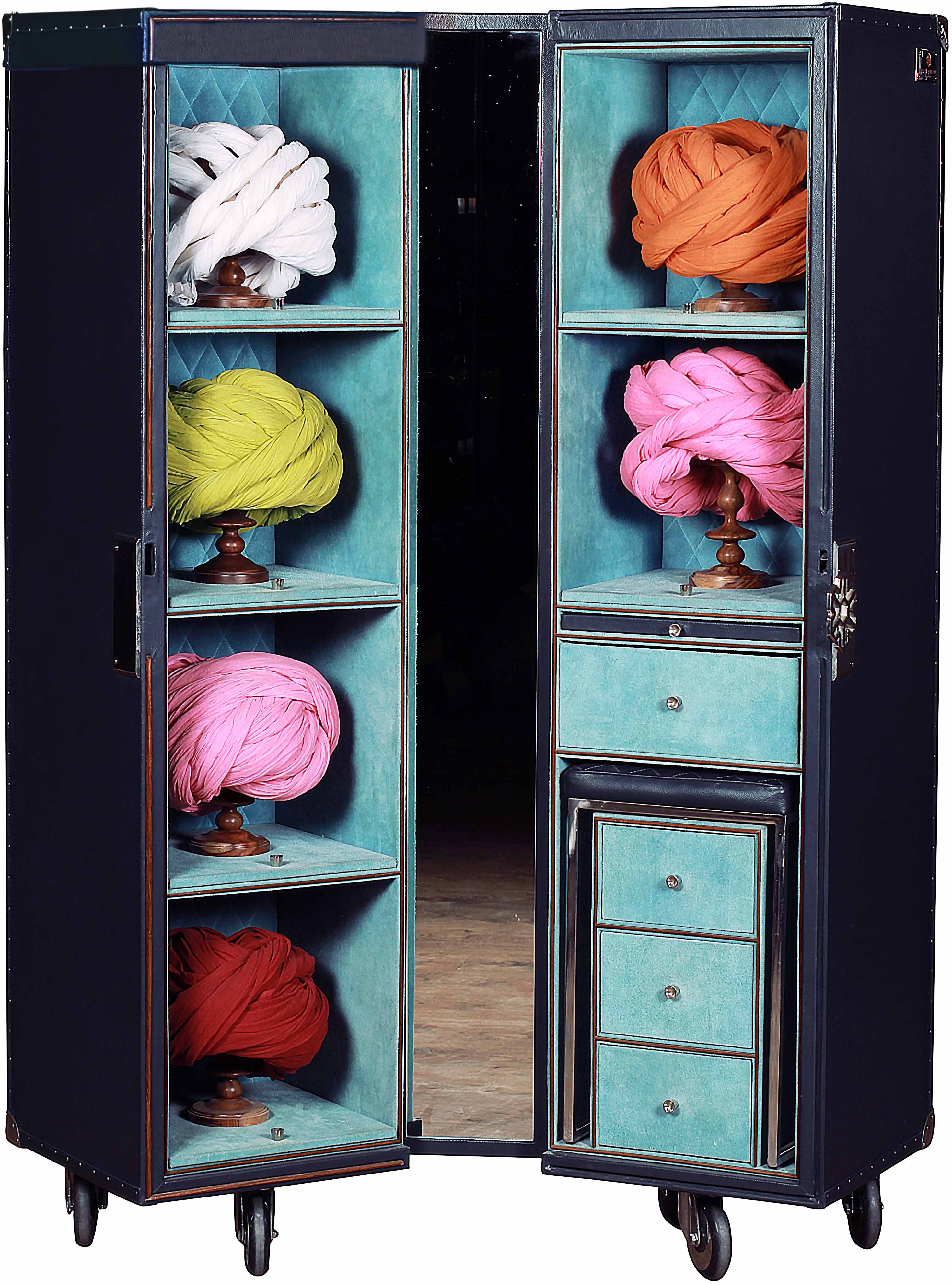 designer luxury turban wooden cabinet trunks company