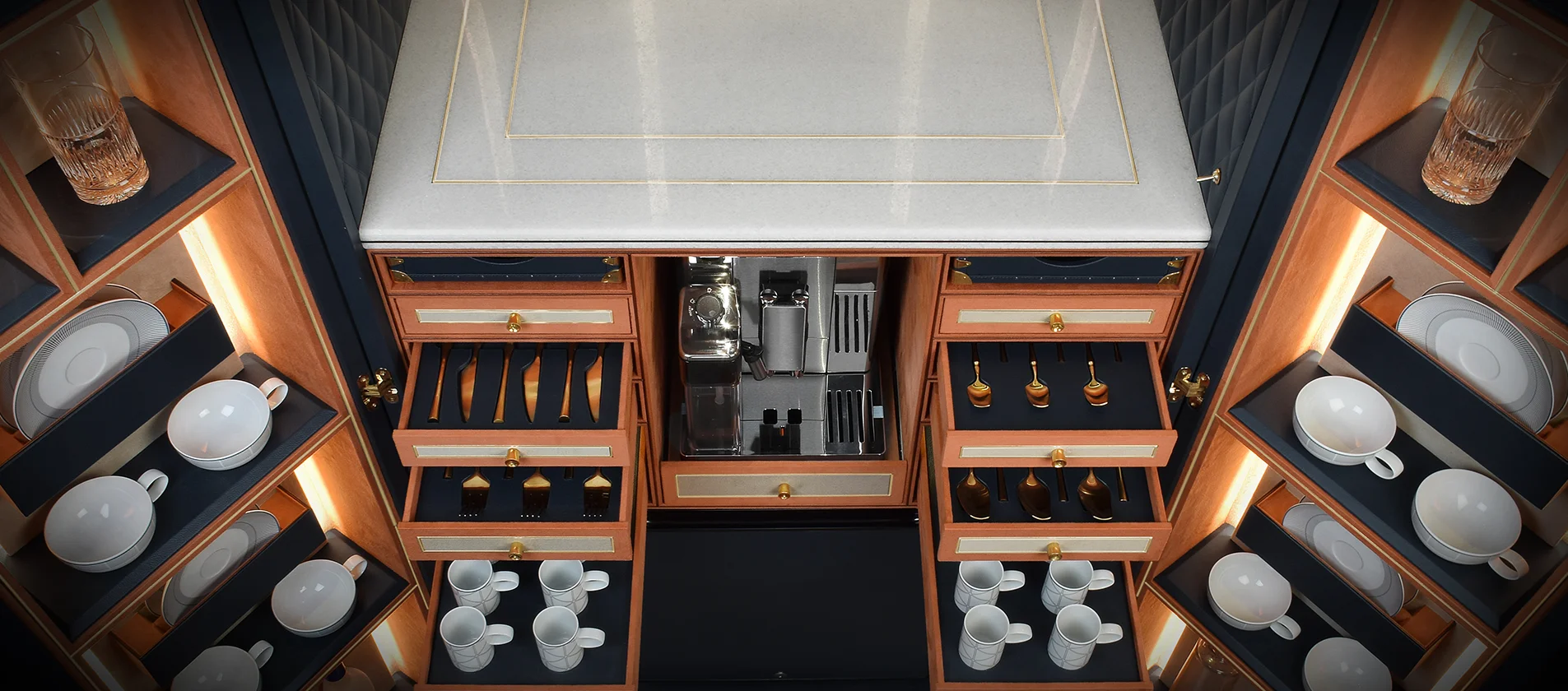 Large tea and coffee cabinet trunk