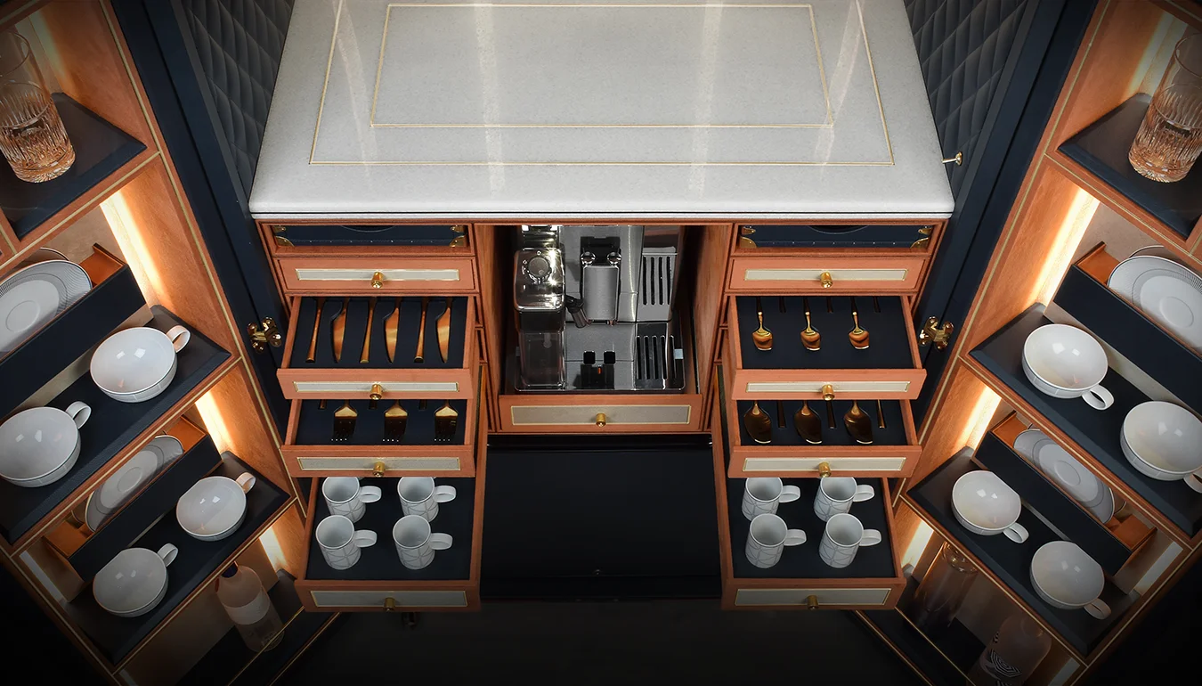 Large tea and coffee cabinet trunk