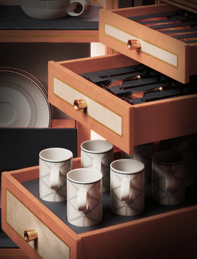 Large tea and coffee cabinet trunk